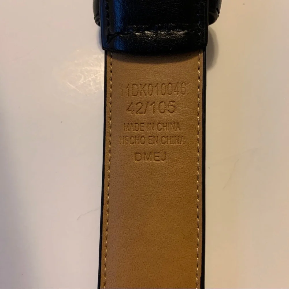 Dockers Belt Genuine Leather Mens Size 42 Black Dress Belt Work Casual Daily